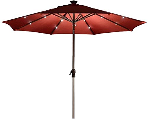 DHTOMC Ruinaier Houswares Sun Parasol Umbrella Garden 10ft Patio Exterior Paraguas con Luces y inclinación solares LED, sombrillas de jardín para Piscina/césped/Playa, sin Base Xping