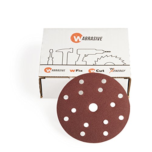 Discos de lijado con velcro 150 velcro, paquete de 40, papel de lija con velcro 40, diámetro 150 mm, para lijadoras de techo, lijadoras de yeso y lijadoras de disco