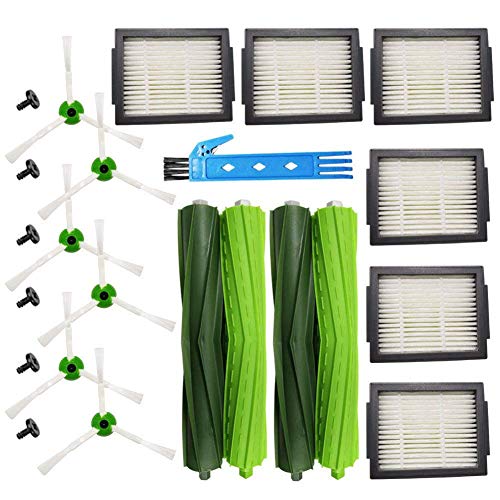DOKKOO Kit de Accesorios Compatible con Roomba Recambios Series i7 i7+/i7 Plus E5 E6 E7 Pack de 2 Cepillo Principal+6 Filtros + 6 Cepillos Laterales DOKKOO Kit de Accesorios Compatible con Roomba Recambios Series i7 i7+/i7 Plus E5 E6 E7 Pack de 2 Cepillo Principal+6 Filtros + 6 Cepillos Laterales