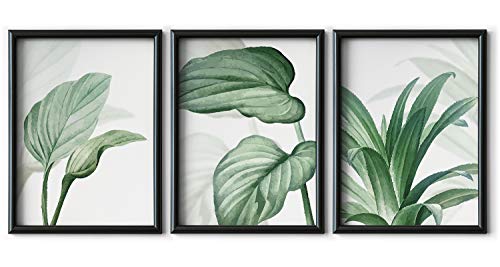DONLETRA® Set de 3 Láminas Decorativas Nórdicas de Hojas de Plantas para Enmarcar - A3 A4 - Decoración de Pared - Cuadros Modernos en Lienzo sin Marco, LSM-SET3-006 (A4)