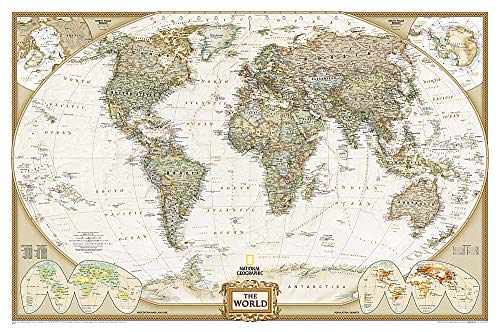 El Mundo Executive (76x117) Pequeño Laminado Inglés: Wall Maps World: Laminated Executive Line (World Maps S.)