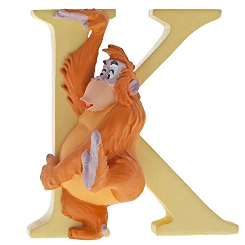 Enchanting Disney , Figura de King Louis "EL Libro de la Selva" y letra "K", Para coleccionar, Home Deco, Enesco