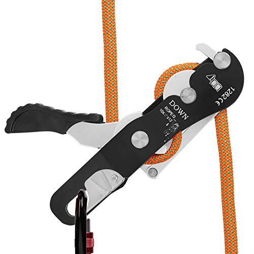 Escalada Descender Frenado Automático Engranaje Autobloqueante Doble Rappelling Belay para Cuerdas 10-12mm