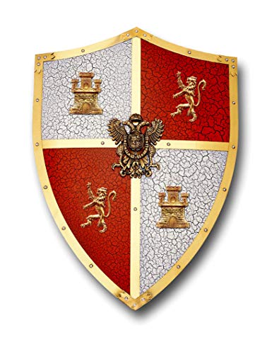 Escudo El CID craquelado. Réplica en Metal del Escudo Que usaba El CID, con el Escudo de Castilla y León. Escudo El CID craquelado. Réplica en Metal del Escudo Que usaba El CID, con el Escudo de Castilla y León.