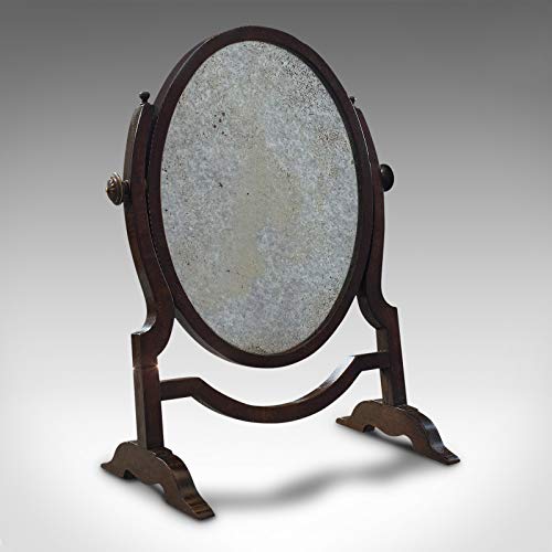 Espejo de tocador antiguo, inglés, roble, caoba, tocador, regencia, circa 1820