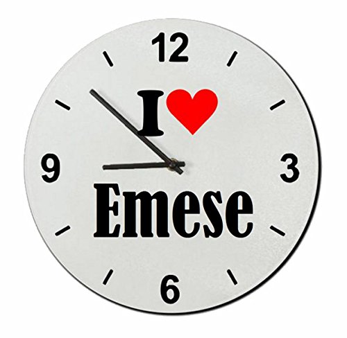 EXCLUSIVO: Vidrio de reloj "I Love Emese" una gran idea para un regalo para su pareja, colegas y muchos más! - reloj, Regaluhr, Regalo, Amo, Made in Germany.