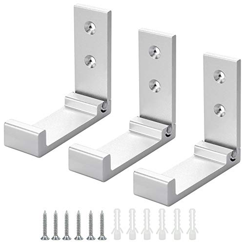 FAVENGO 3 Pcs Ganchos para Percheros Ganchos para Ropa Plata Ganchos Ganchos de Pared para Colgar Ganchos Metalicos Colgadores Moda con 6 Tornillos para Colgar Abrigo, Sombrero, Bolsa, Auriculares