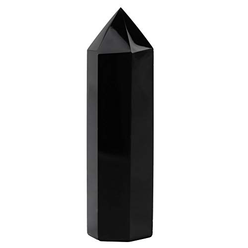 Fdit Piedra de Cristal de Color Natural Hex Columna de Cristal de un Solo Punto Puntos de Cristal tallados a Mano Pilares de Varita de Cuarzo para Chakra Reiki Energía curativa Trabajo