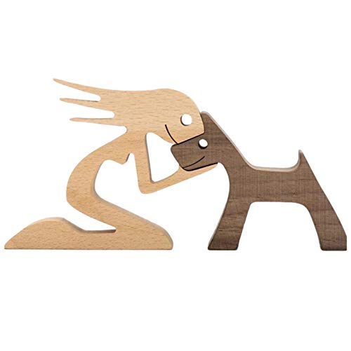 Figuras de cachorro de familia – Adornos de madera conmemorativos – Hombres, mujeres, niños, niñas, personas mayores, artesanía, para regalo