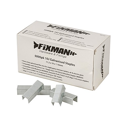 Fixman 983163 10J- Grapas galvanizadas (11,2 x 10 x 1,16 mm, 5000 unidades)