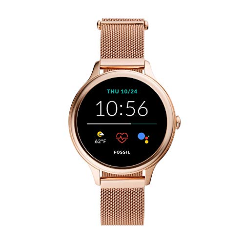Fossil Connected Smartwatch Gen 5E para Mujer con tecnología Wear OS de Google, frecuencia cardíaca, GPS, NFC y notificaciones smartwatch, Milanesa de Oro Rosa Fossil Connected Smartwatch Gen 5E para Mujer con tecnología Wear OS de Google, frecuencia cardíaca, GPS, NFC y notificaciones smartwatch, Milanesa de Oro Rosa