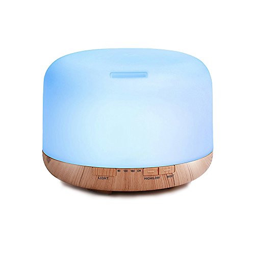 Galapara Humidificador Ultrasónico,500ml Humidificador Ultrasónico de Aire con Mando a Distancia, Lámpara Difusora de Aromas Aceite Esencial Aromaterapia Mist Maker