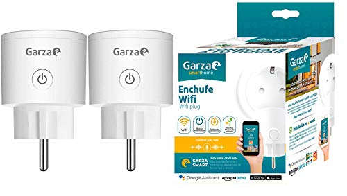 Garza ® Smarthome - Enchufe wifi inteligente programable compatible con Alexa y Google Home. Enchufe programador temporizador de domótica - Pack 2 unidades