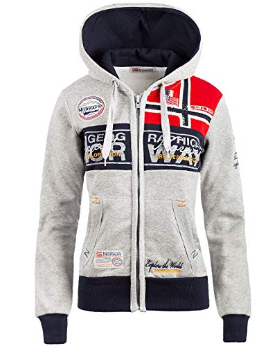 Geographical Norway Bans Production Sudadera con capucha para mujer Color gris. S