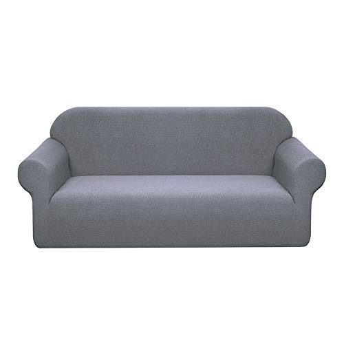 Granbest - Funda de sofá impermeable de 3 plazas con reposabrazos, revestimiento de sofá extensible jacquard para salón (3 plazas), color gris claro
