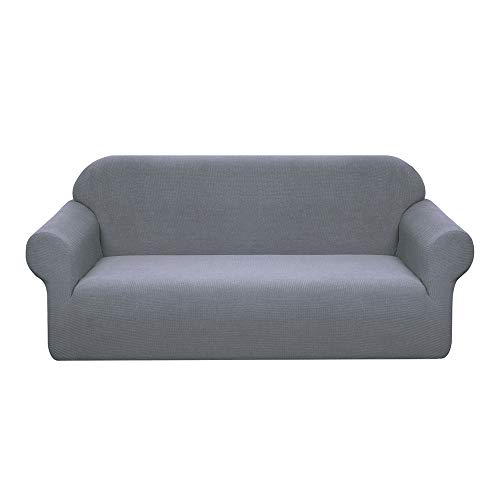 Granbest - Funda de sofá impermeable de 3 plazas con reposabrazos, revestimiento de sofá extensible jacquard para salón (3 plazas), color gris claro Granbest - Funda de sofá impermeable de 3 plazas con reposabrazos, revestimiento de sofá extensible jacquard para salón (3 plazas), color gris claro