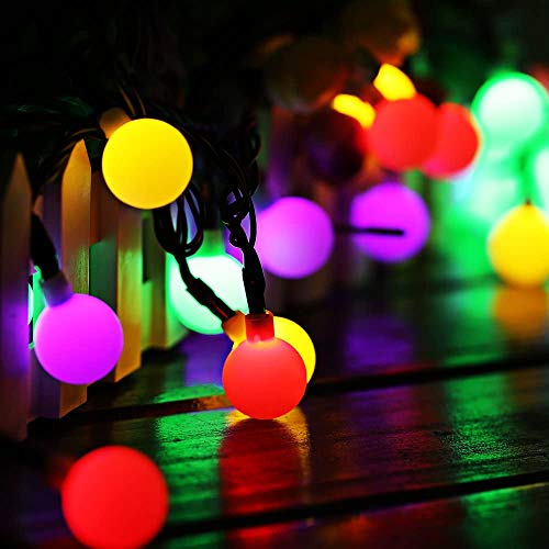 Guirnaldas Luces Exterior Solar Luces Navidad 60LED 10M 8 Modos IP65 Impermeable Cadena de Luces Decoracion, Luces Solares LED Exterior Jardin para Navidad, Boda, Fiesta, Festival Jardin
