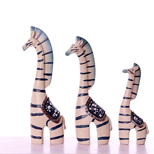 hacpigbb Estatuas Zebra Animal Tres Combinaciones De Adornos De Decoración De Arte Artesanal Moderna Simple Regalos Pintados A Mano - Familia De Cebra De Tres