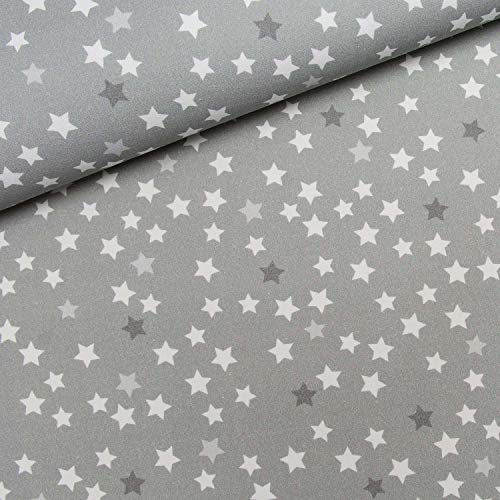 Herz Stoffe Österreich Tela de algodón de alta calidad de 0,5 m con bonitas estrellas en color gris, no se vende por metros, digital, tela para niñas Herz Stoffe Österreich Tela de algodón de alta calidad de 0,5 m con bonitas estrellas en color gris, no se vende por metros, digital, tela para niñas