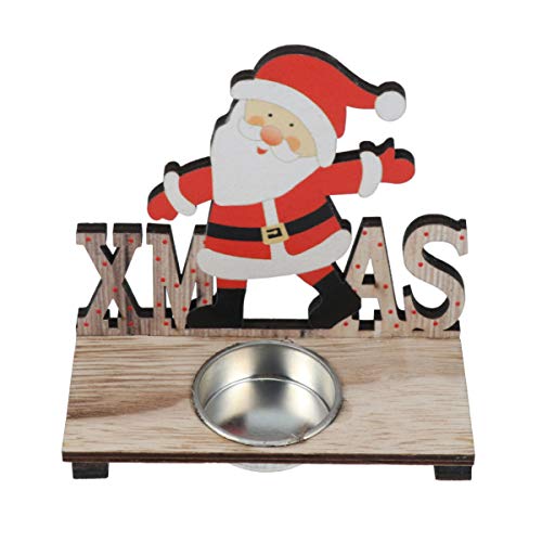 Holibanna Portavelas Navideñas de Madera Candelabros de Navidad Candelabros de Santa Claus Decoración de Mesa de Madera para Fiestas en Casa Centro de Mesa Holibanna Portavelas Navideñas de Madera Candelabros de Navidad Candelabros de Santa Claus Decoración de Mesa de Madera para Fiestas en Casa Centro de Mesa