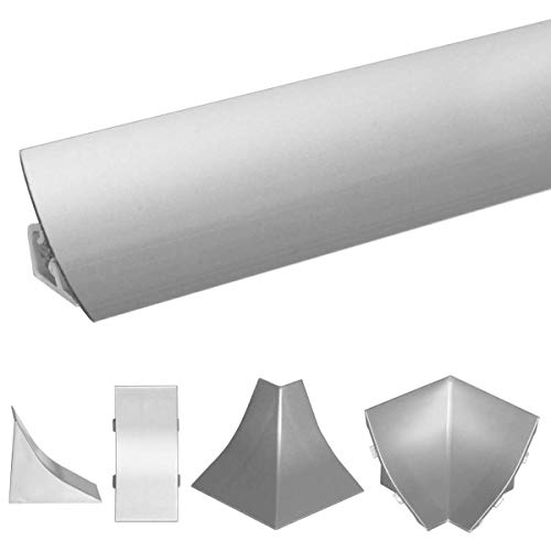 HOLZBRINK Tapa de PVC a juego con el copete de encimera aluminio 23x23 mm