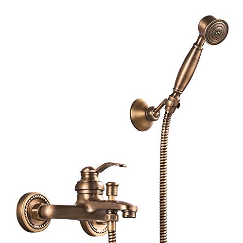 HomeLava Grifo de bañera, Grifo de bañera antiguo Ducha de mano Incluye ducha de mano Modo de mezclador de bañera de una sola palanca, Grifo de bañera de latón HomeLava Grifo de bañera, Grifo de bañera antiguo Ducha de mano Incluye ducha de mano Modo de mezclador de bañera de una sola palanca, Grifo de bañera de latón