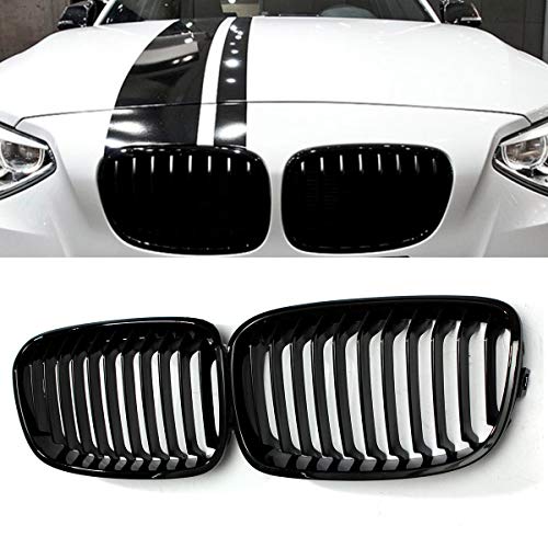 HUANGRONG Rejillas Frontales 2 unids Gloss Black Car Front Cap Hood Ridny Grille Racing Grill for BMW F20 F21 1 Serie 2011 2011 2013 2013 2014 Estilo de automóvil HUANGRONG Rejillas Frontales 2 unids Gloss Black Car Front Cap Hood Ridny Grille Racing Grill for BMW F20 F21 1 Serie 2011 2011 2013 2013 2014 Estilo de automóvil