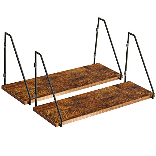 IBUYKE Estante de Pared Juego de 2, 1 Niveles Estante Flotante, Soporte de Pared Estable, Estilo Industrial, Decoración de Pared, para Salón, Dormitorio, Oficina RF-TM010-2 IBUYKE Estante de Pared Juego de 2, 1 Niveles Estante Flotante, Soporte de Pared Estable, Estilo Industrial, Decoración de Pared, para Salón, Dormitorio, Oficina RF-TM010-2