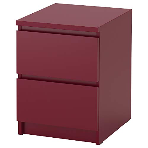 IKEA.. 304.018.93 Malm - Cajonera con 2 cajones, Color Rojo Oscuro
