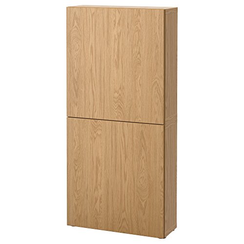 IKEA BESTA - Armario de pared con 2 puertas de roble efecto Lappviken