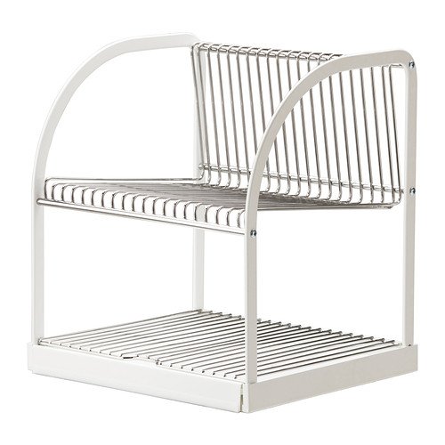IKEA BESTAENDE - escurreplatos, plata en color, blanco - 32 x 29 x 36 cm