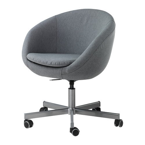 'Ikea giratoria "skruvsta escritorio de la Silla/sillón. Con funda vissle gris – 79 x 19 cm – automáticamente arretierende ruedas con revestimiento de goma