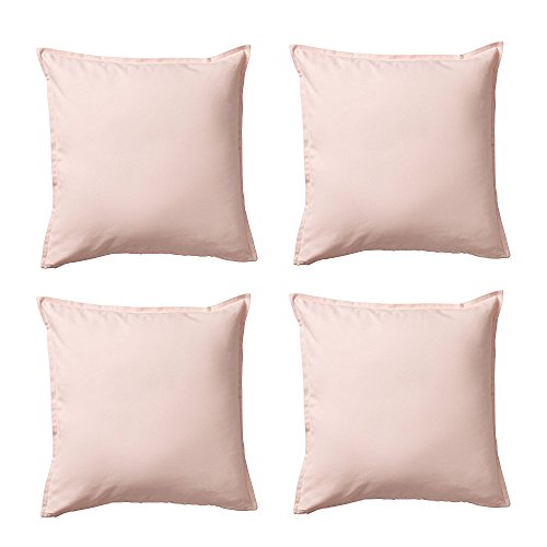 IKEA GURLI Fundas de cojín, de 50,8 cm de largo x 50,8 cm de ancho (rosa claro), paquete de 4 unidades, de 50,8 cm de largo x 50,8 cm de ancho.