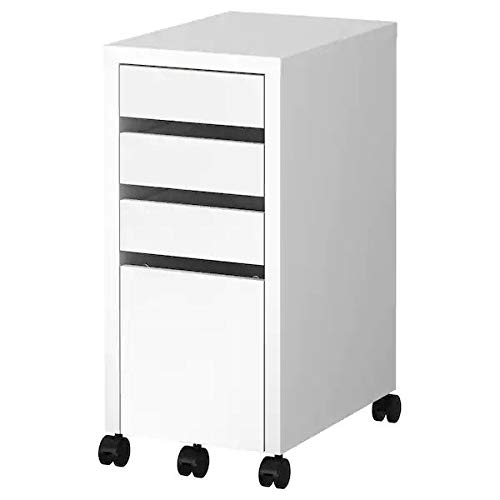 IKEA MICKE - Cajonera de oficina con archivador y ruedas, color blanco, 35 x 75 cm