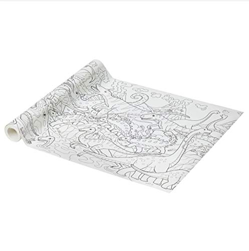 IKEA Rollo de papel para colorear JATTELIK 10 m x 43 cm con motivo de dinosaurios. para pintar con rotuladores, acuarelas, temperas, lápices de colores. Papel de 80 gr libre de cloro. IKEA Rollo de papel para colorear JATTELIK 10 m x 43 cm con motivo de dinosaurios. para pintar con rotuladores, acuarelas, temperas, lápices de colores. Papel de 80 gr libre de cloro.