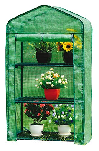 Invernadero pequeño de 128 x 69 x 49 cm, para un óptimo crecimiento de las plantas, mini invernadero con 3 niveles, incluye lámina de invernadero, verde invernadero para balcón, resistente al invierno