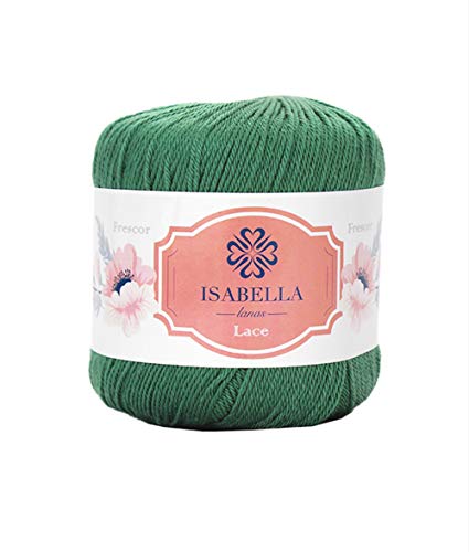 Isabella Lana 10 Unidades de Ovillos de Lanas Hilo Acrílico Frescor para Crochet y Tejer DIY (10x75g) (Verde 35)