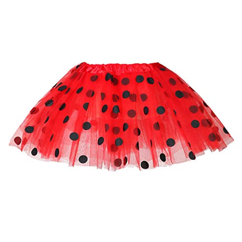 Janly Clearance - Vestido para niñas de 0 a 10 años, falda de tutú, falda de tutú, falda de ballet de tul, rojo, 2-8 Years Old