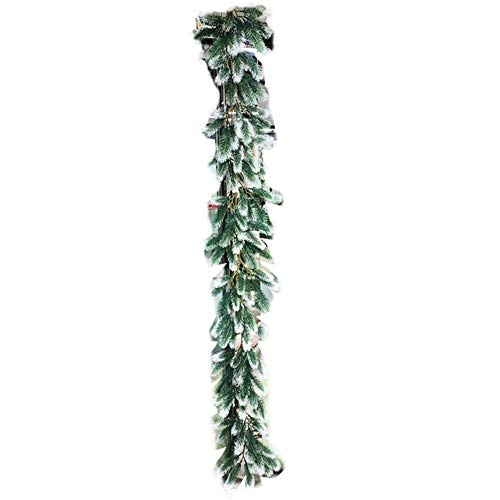 jiushice 1.8M Artificial Green Christmas Garland Wreath Navidad Fiesta En Casa Decoraci¨®n Navide?a ¨¢rbol De Pino Adorno Colgante De Rat¨¢n para Ni?os, Blanco, 180Cm De 180 Cabezas