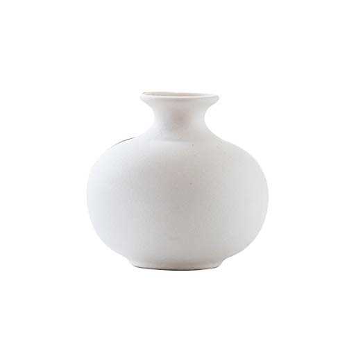 JIUWEI Jarrón de cerámica de 15,5 cm de altura, elegante jarrón de porcelana moderno, decoración para casa, oficina o mesa (blanco 2)