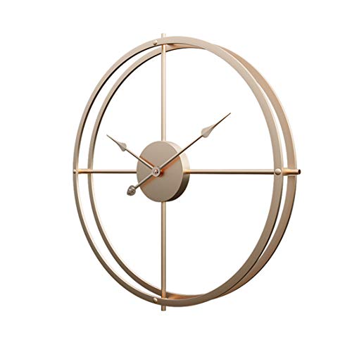 Jo332Bertram 40cm Reloj de Pared, Estilo Vintage Reloj de Pared de Hierro Reloj de Pared Silencioso para Hogar Decoración - Dorado