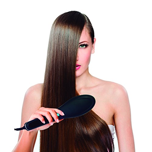 Jocca 6580N - Cepillo alisador de cabello, 50 W, color negro mate