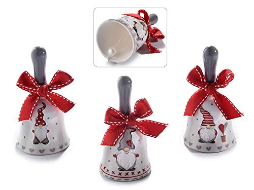 Juego de 6 campanas navideñas de cerámica para decoración navideña