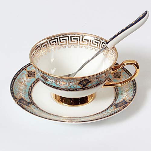 Juego De Café De Porcelana De Porcelana Fina, Taza De Té De Cerámica De Porcelana, Taza De Café De 200 Ml con Plato Y Cuchara, Servicio De Café,#4,7oz Juego De Café De Porcelana De Porcelana Fina, Taza De Té De Cerámica De Porcelana, Taza De Café De 200 Ml con Plato Y Cuchara, Servicio De Café,#4,7oz