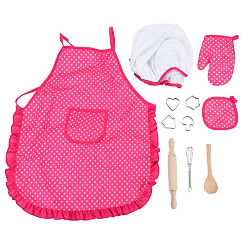 Juego de chef para niños, juego de cocina para hornear DIY Juego de juguetes Juego de simulación Ropa Delantal Guantes Sombrero Cocina Grandes juguetes para que los niños desarrollen su capacidad prác