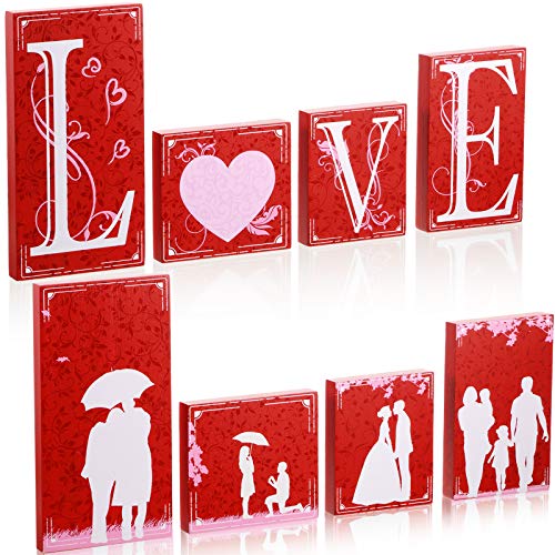 Juego de Letreros de Mesa de San Valentín de Love Cartel de Love de Madera Set Decoraciones de Mesa de Madera de Amor en Impresión a Doble Cara para Fiesta Mesa Pared Juego de Letreros de Mesa de San Valentín de Love Cartel de Love de Madera Set Decoraciones de Mesa de Madera de Amor en Impresión a Doble Cara para Fiesta Mesa Pared