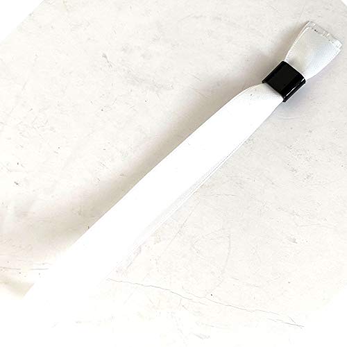 Juego de pulsera en tela/cinta de raso, con cierres de plástico - 10 colores disponibles (blanco, 20)
