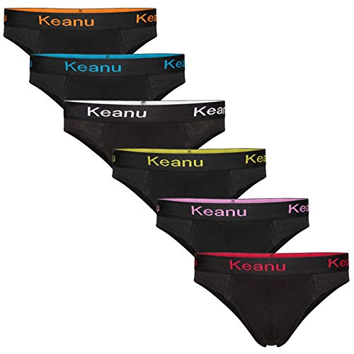 Keanu Calzoncillos para hombre, 6 unidades, 100% algodón jersey, surtidos, en blanco y negro, tallas S, M, L, XL, 2XL