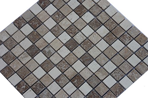 La piedra natural Travertino baldosas estera 30 x 30 cm 8 mm mezcla de mosaico de mármol beige