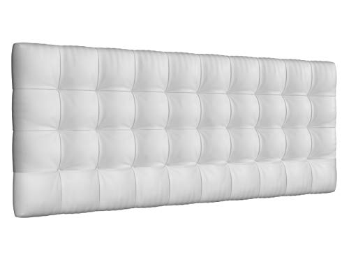 LA WEB DEL COLCHON - Cabecero tapizado Manhattan para Cama de 150 (160 x 70 cms) Blanco | Cama Juvenil | Cama Matrimonio | Cabezal Cama |